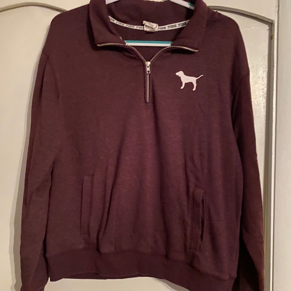 Pink 3/4 zip hoodie
